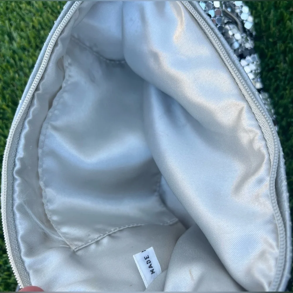 Metal Mesh Silver and Black Shoulder Bag